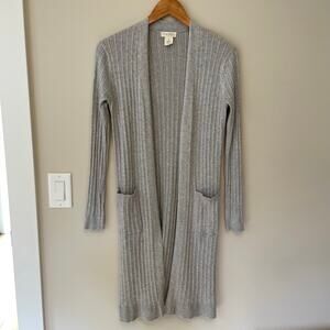 Sky and Sparrow Long Ribbed Duster Cardigan Sweater Medium Lightweight Casual